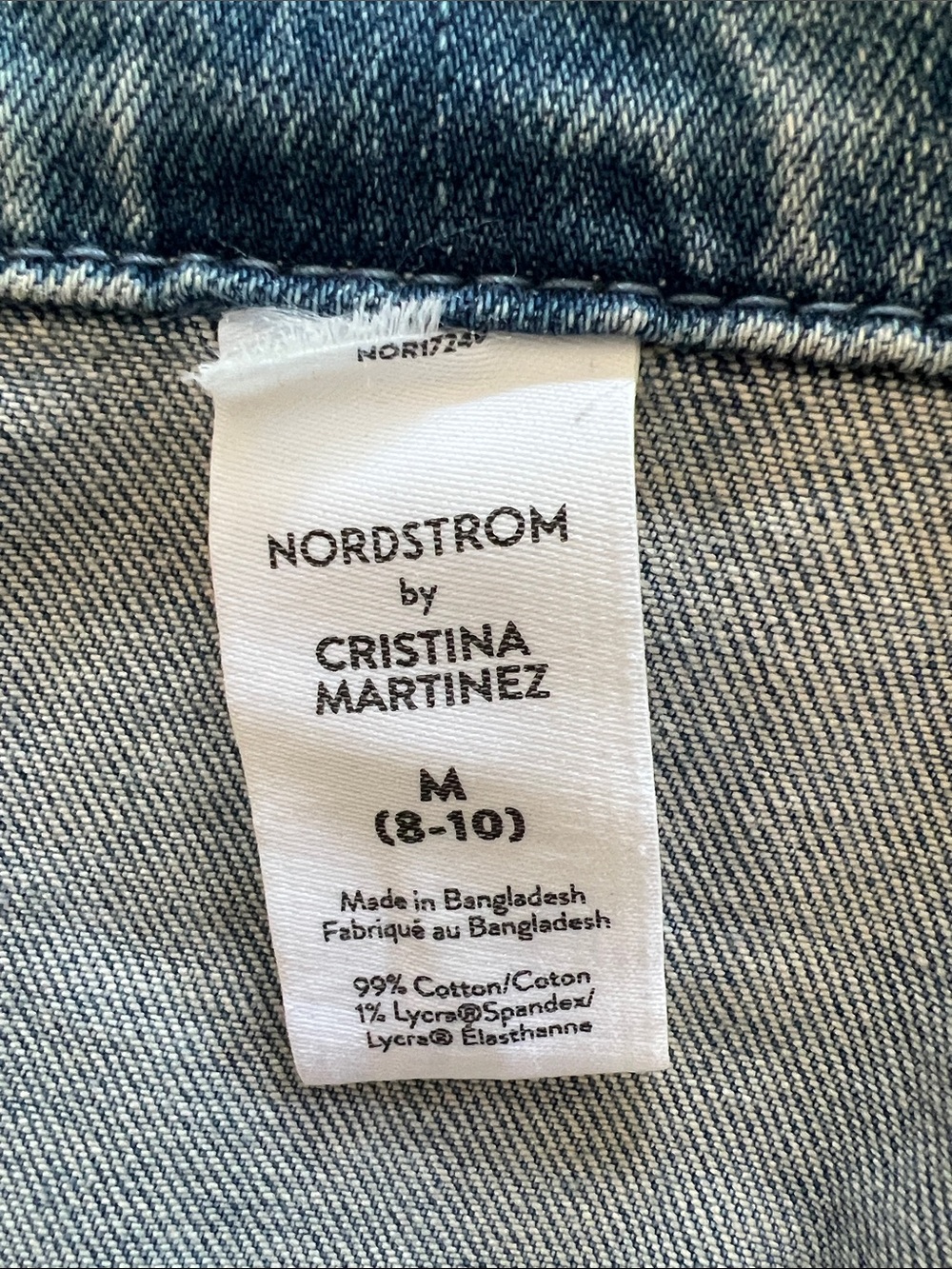 🩵Nordstrom x Cristina Martinez Girls Denim Jacket Hand-Painted Eye • Size 8-10 M - Picture 2 of 5